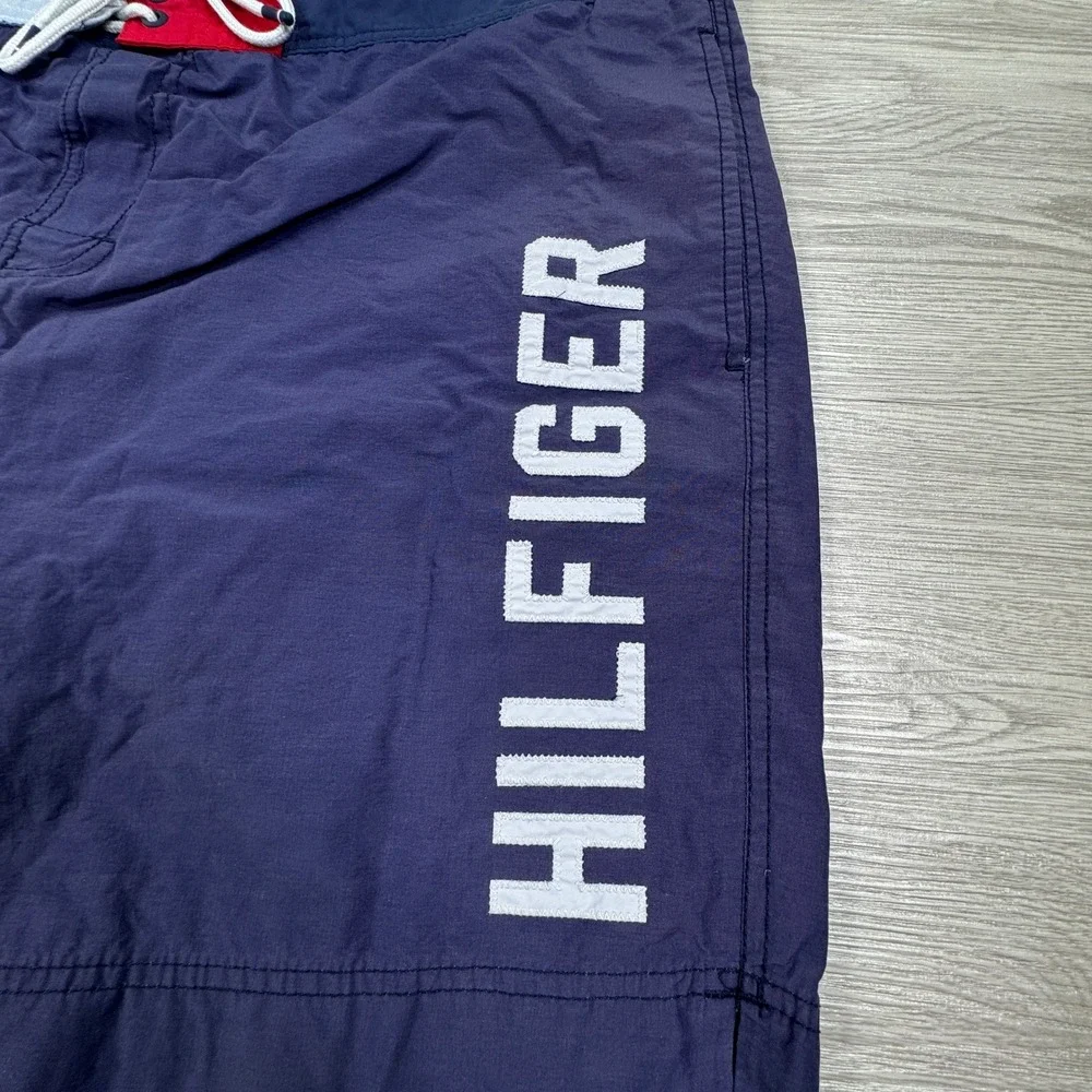Tommy‎ Hilfiger Mens Lined Swim Trunks Board Shorts Blue/Purple XXL Drawstring